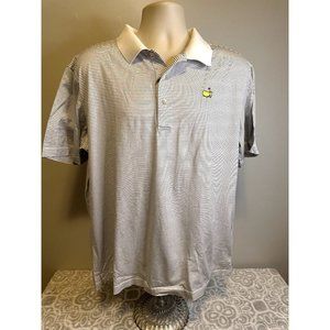 AUGUSTA NATIONAL Black White Stripe 100% Pima Cotton Golf Polo Shirt Masters L